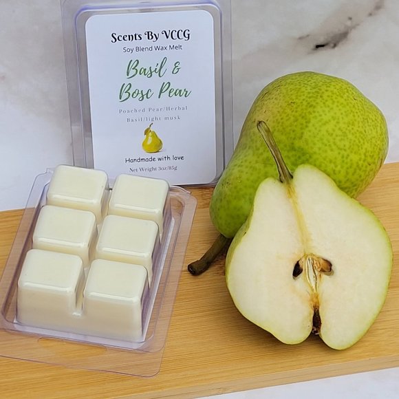 Basil and Bosc Pear Soy Blend Wax Melt - Picture 2 of 3